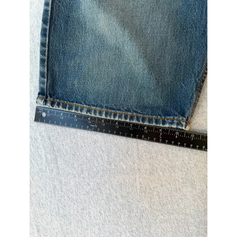 Levis 569 Loose Straight Denim Shorts Mens 32 Medium Wash Blue Jean Shorts